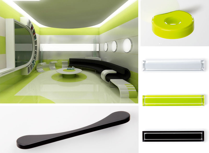 Knobs and handles for futuristic interiors. Pomos y tiradores para interiorismos futuristas.