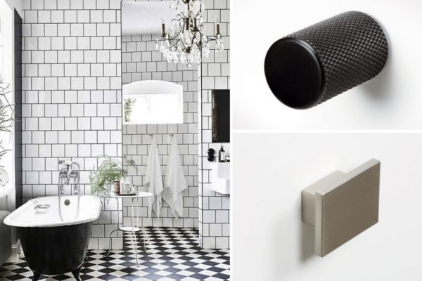 Pomos para baños con azulejos pequeños. Knobs for bathrooms with small tiles.