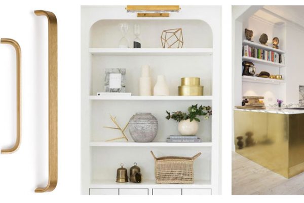Golden handles for kitchens, bedrooms and bathrooms decoration. Tiradores dorados para decoración de cocinas, habitaciones y baños